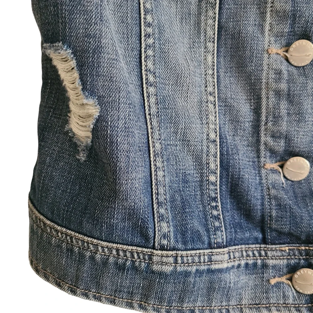 GREYWIRE New York‎ Lilly Denim Vest Soho Distressed Medium Wash Women's Small